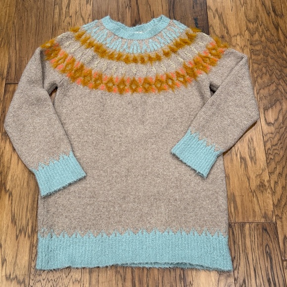 Anthropologie Sleeping on Snow Women's Cordelia Fairisle tunic sweater Small - Picture 3 of 5